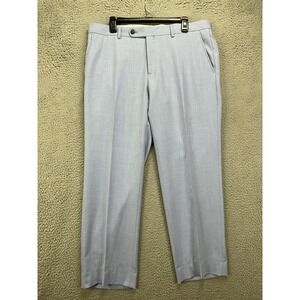 Daniel Hechter Pants Mens 36X30 Luke Light Blue Dress‎ Straight Leg Flat Front